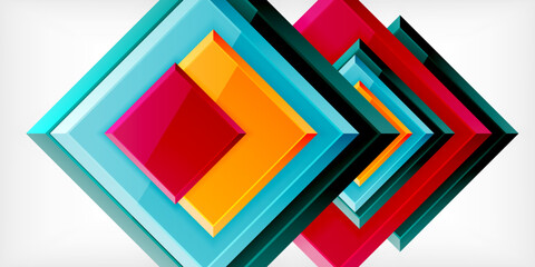 Colorful squares with reflections abstract background design. Vector Illustration For Wallpaper, Banner, Background, Card, Book Illustration, landing page