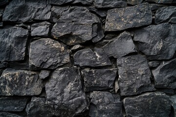Fototapeta premium Dark gray stone wall background with an aged texture