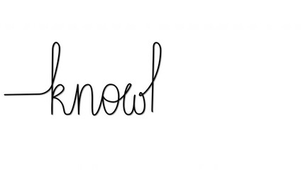 Knowledge word handwriting self drawing animation.