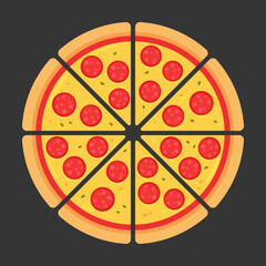 Pepperoni pizza illustration