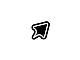 Illustration vector graphic of waiting pointer click icon Cursor Logo Draw an arrow block shape with a rounded flare tip Black Simple flat icon vector image Transparent white background.