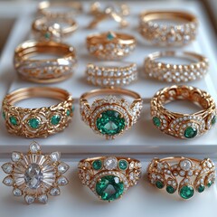 Delicate Jewelry Collection Featuring Rings, Bracelets, Brooches and More