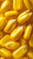 Fototapeta premium Vibrant yellow corn kernels, close-up view