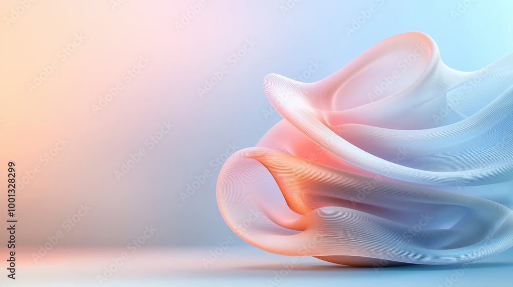 Poster abstract fluid design with soft color gradient