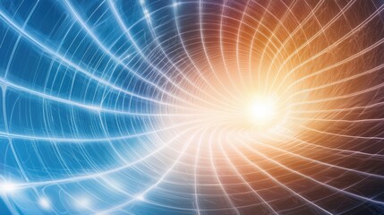 Obraz premium Abstract Light Rays in a Digital Tunnel Design