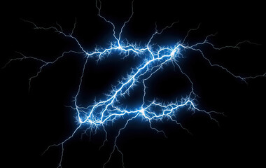 Electric light forming letter Z on black background