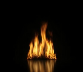Flames burning on a black background