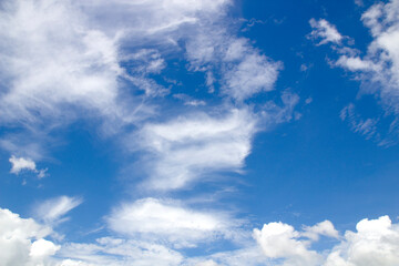 Beautiful white clouds in the blue sky.