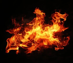Flames burning on a black background