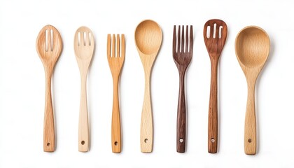 Cooking utensils on solid white background, single object