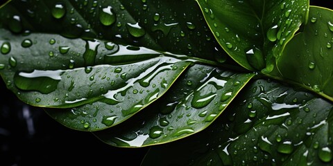 Fototapeta premium leaf with drops