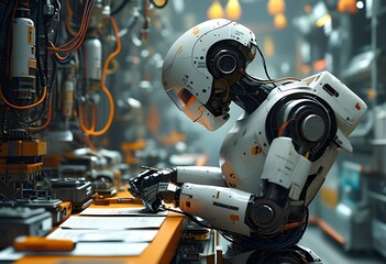 Fototapeta premium robot school