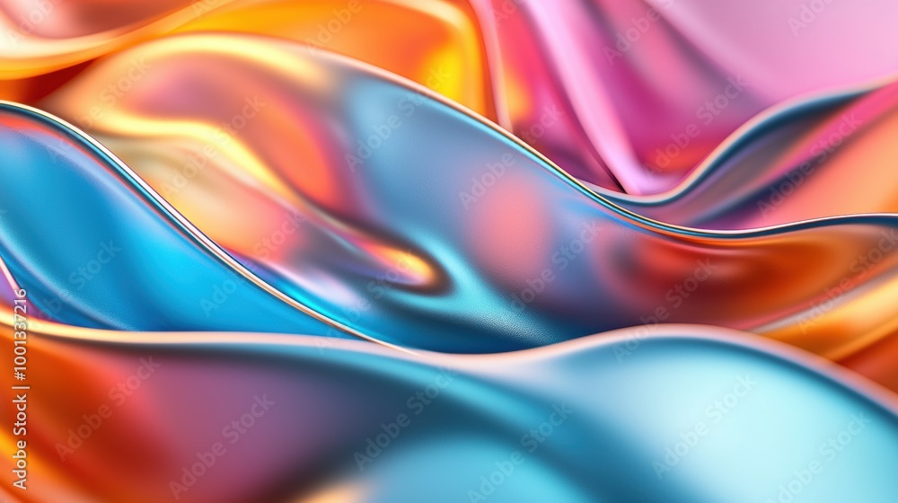 Poster colorful waves of light fluid abstraction background
