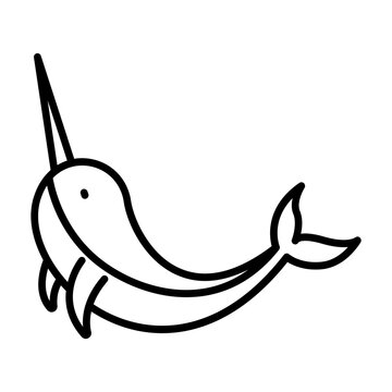 recommend clip art: Narwhal outline icon
