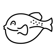 Puffer fish outline icon
