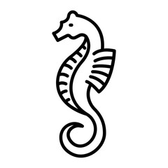 Sea horse outline icon