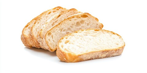Crispy bread on solid white background, single object