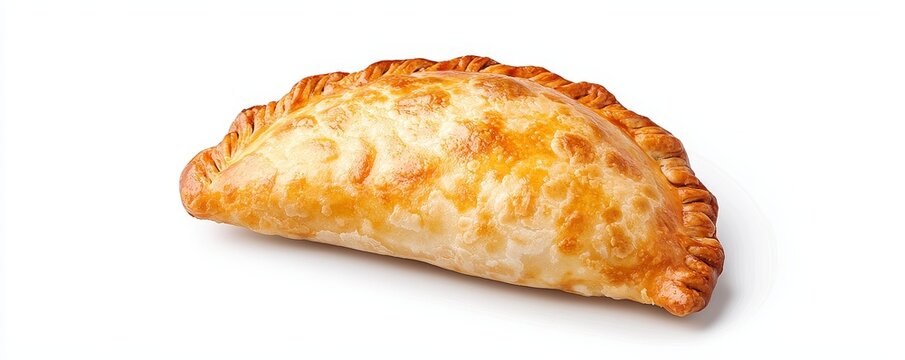 Empanada on solid white background, single object