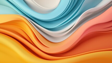 Colorful abstract waves in soft gradient design