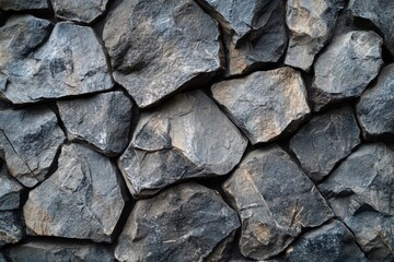 Obraz premium gray stone wall, a detailed photograph in the style of high-resolution photography