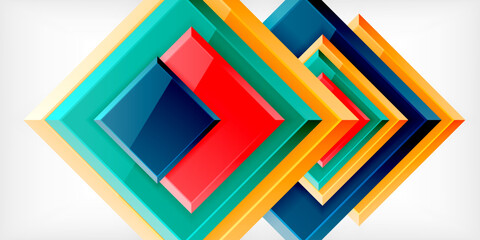 Colorful squares with reflections abstract background design. Vector Illustration For Wallpaper, Banner, Background, Card, Book Illustration, landing page