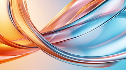 Naklejka premium Colorful Curves with Smooth Transitions and Light Reflections