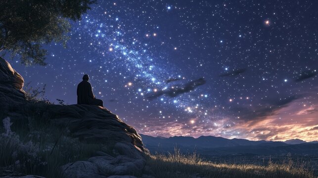 Abraham of the Bible looks at the Stars. God's promise