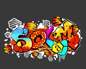 cool wildstyle graffiti font illustration, looks cools