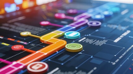 Digital transformation roadmap highlighting key milestones and objectives for integrating technology into business models with copy space