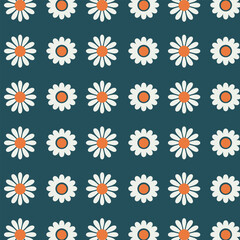 Seamless pattern with daisies