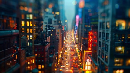 Capturing the vibrant nightlife of new york city with iconic skyline and dreamy lights