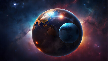 Obraz premium Planets stars and galaxies in outer space showing the beauty of space exploration