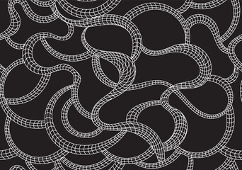 Decorative vector seamless pattern with handwritten ornamental lines