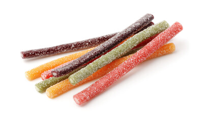 Group of colorful sugar gummy sticks