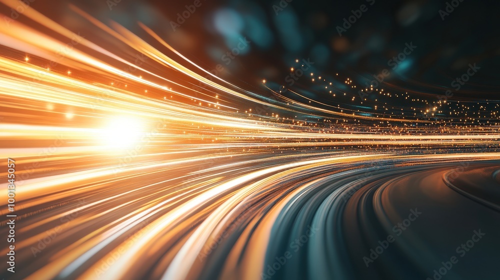 Aufkleber dynamic light trails in motion for abstract backgrounds
