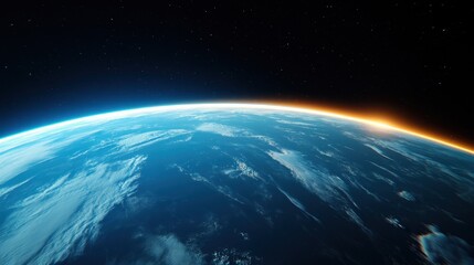 High Resolution Satellite View of Earth at Sunrise