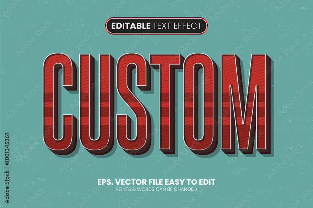 Wall mural retro editable text effect