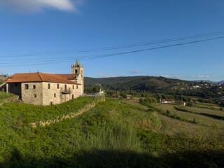 View of a church in the village of Alvarenga, near Arouca, Portugal.
