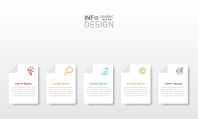 Steps or work processes in infographic format Presentation information work plan