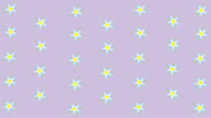 Seamless floral pattern with forget-me-nots on a lilac background. . Elegant design of flowers and leaves. Spring print for fabric and wallpaper.