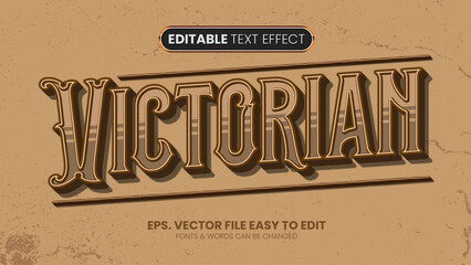 Victorian editable text effect. old vintage text style