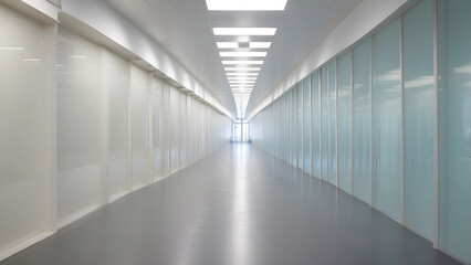 Modern Office Space With Large Windows and City Blurry View