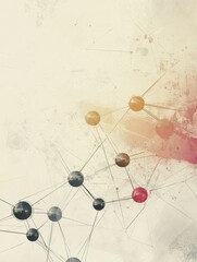 Abstract representation of molecular structures and chemical bonds on a soft-toned background showcasing scientific complexity. Generative AI