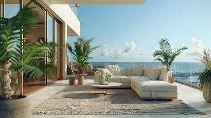 Modern Balcony with Ocean View