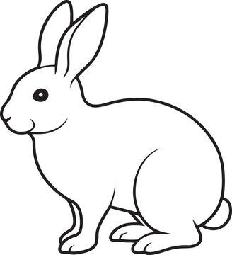 recommend clip art: Rabbit isolated on white background. Vector illustration in outline style.