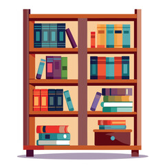 Bookshelf vector illustration isolated on a white background