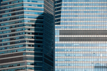 Fototapeta premium Close-up of modern office building exterior facade