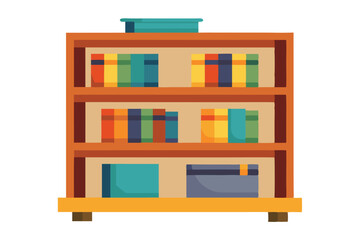 Bookshelf vector illustration isolated on a white background