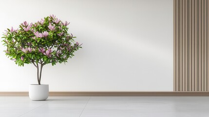 Modern home with a large indoor garden featuring a Japanese maple tree, Japanese maple interior, zen influence