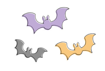柔らかい雰囲気のハロウィンイメージのコウモリの影の可愛いイラスト素材
